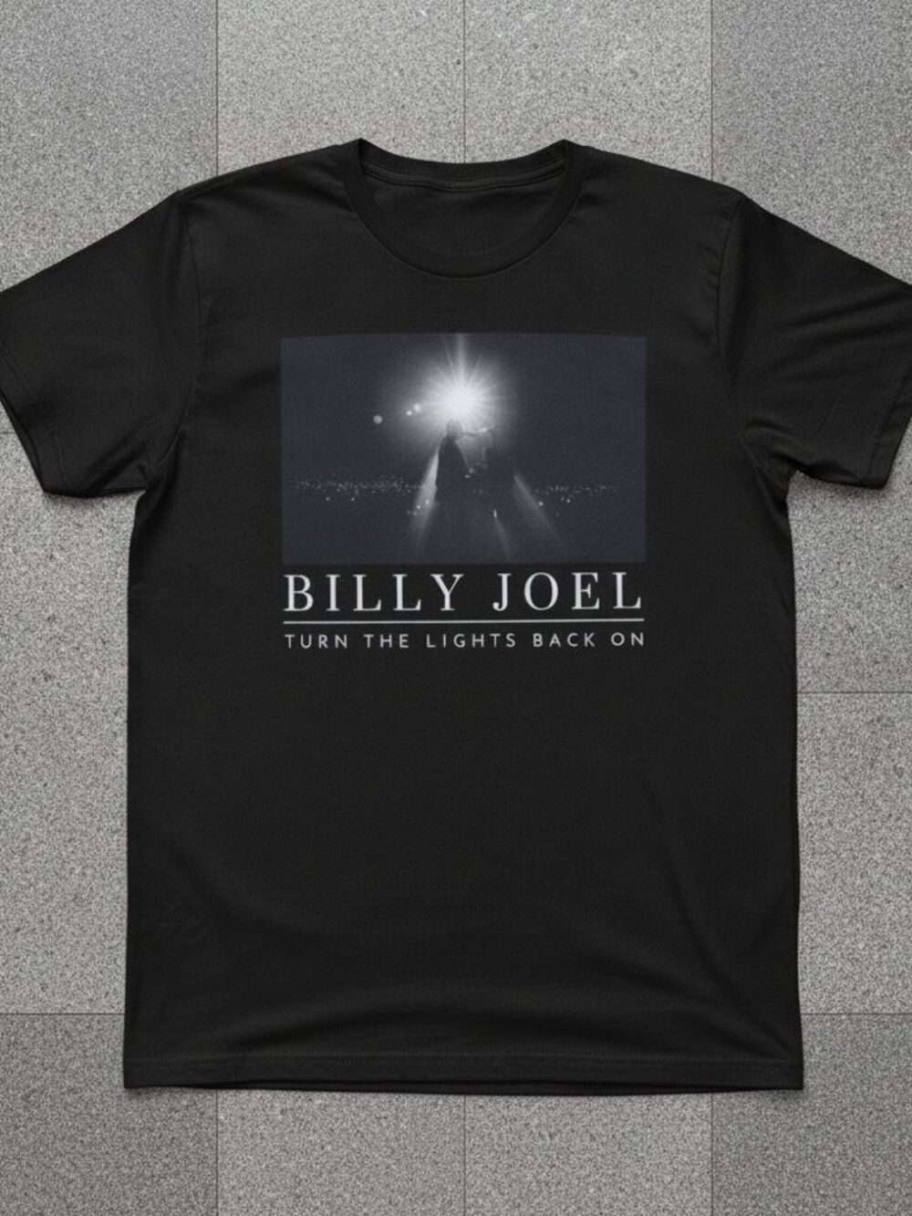Billy Joel Turn the Lights Back On Graphic T-Shirt Black Music Fan Tee